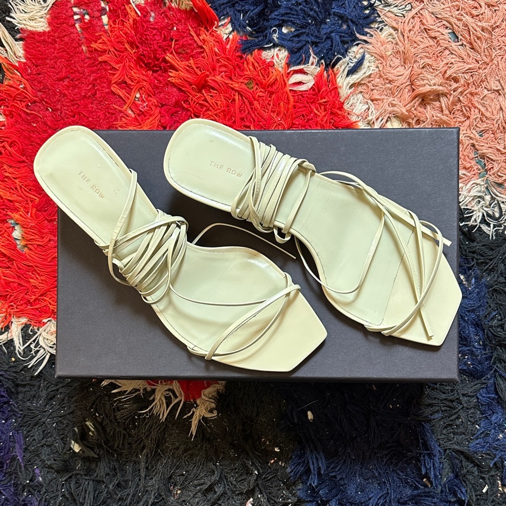 The Row Pistachio Lace-up Sandals